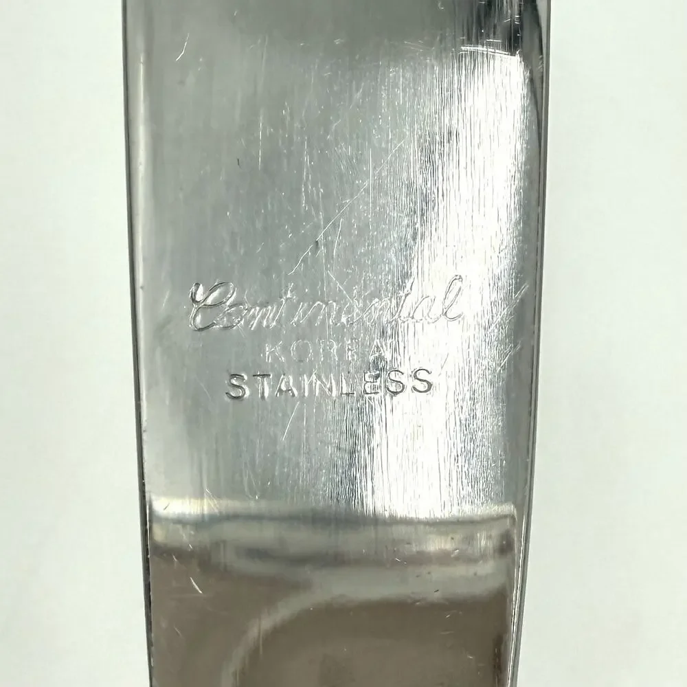 CONTINENTAL SILVER Voisin Stainless Flatware 4 Dinner Knives Ornate Floral